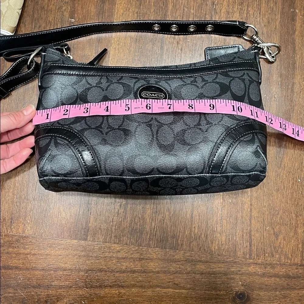 Coach Black Signature Heritage Shoulder Bag